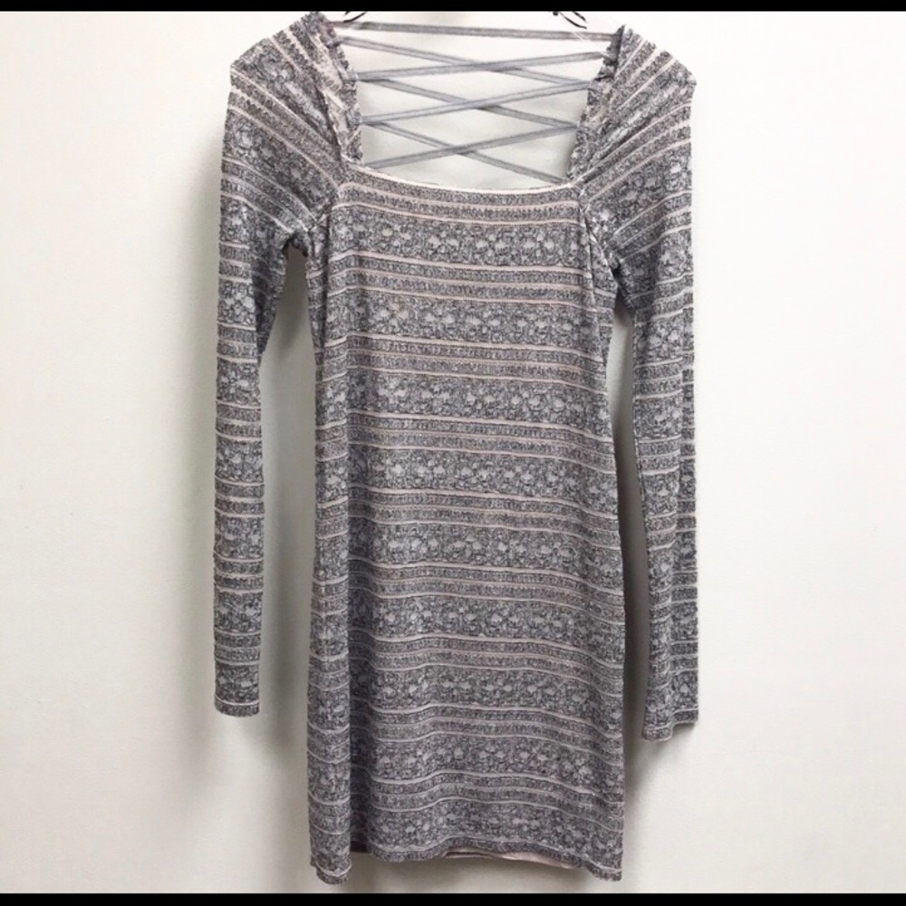 Free People Pink & Grey Bodycon Dress